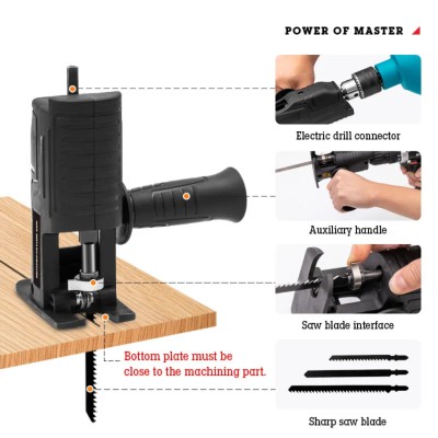 *Electric Drill to Jigsaw Converter Adapter - Drill to Reciprocating Saw