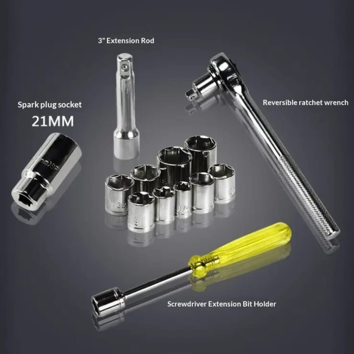 40Pcs Ratchet Socket Wrench Tool Set